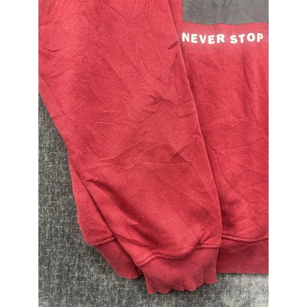 The North Face Hoodie Mens Large Red Fleece Lined Comfy Long Sleeves Pullover
